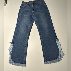 Venus women’s size for high rise, jeans, frayed him crop distressed